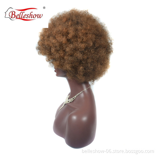 Hot sell wholesale synthetic black micro-rolled wig  African women high temperature silk fiber short wig